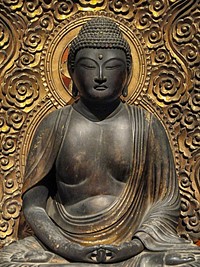 Golden Buddha statue. Free public domain CC0 image.