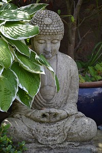 Peaceful Buddha statue background in nature. Free public domain CC0 image.