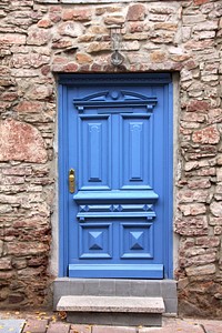 Blue door, architecture photography. Free public domain CC0 photo.