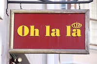 Street sign with oh la la words. Free public domain CC0 image