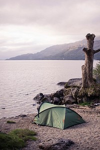 Camping at Scotland lake. Free public domain CC0 photo.