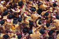 Close up blueberry cake. Free public domain CC0 photo.