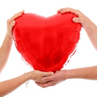 Heart balloon, background photo. Free public domain CC0 image.