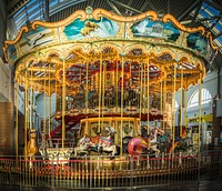 Carousel, theme park. Free public domain CC0 image.