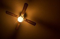 Ceiling fan with light. Free public domain CC0 photo.
