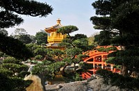 Temple bridge in China, Free public Domain CC0 photo.