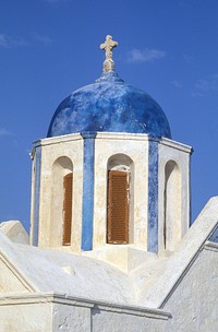 Christian church against blue sky. Free public domain CC0 photo.