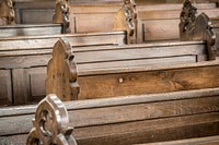 Closeup wooden chair. Free public domain CC0 image.