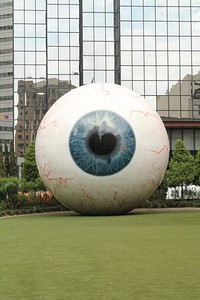 Giant eyeball sculpture in Dallas. Free public domain CC0 image.