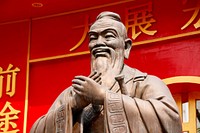 Confucius sculpture statue background in China. Free public domain CC0 photo.