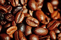 Roasted coffee beans background. Free public domain CC0 image