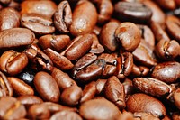 Roasted coffee beans background. Free public domain CC0 image