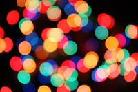 Colorful bokeh lights effect background. Free public domain CC0 photo.