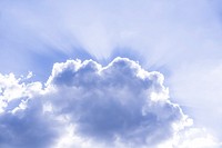 Cloudy sky background, sunbeam. Free public domain CC0 image.