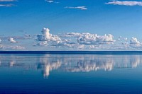 Blue sky and ocean background. Free public domain CC0 photo.