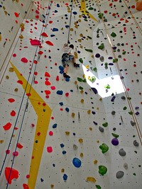 Indoor wall climbing. Free public domain CC0 image. 