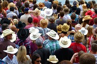Crowd of cowboy hats. Free public domain CC0 photo.