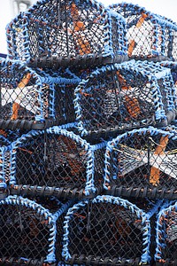 Fishing creels equipment stack. Free public domain CC0 image.