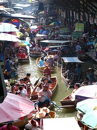 Longtail boat in floating market. holidays travel desination. Free public domain CC0 photo.