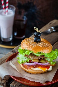 Free burger image, public domain food CC0 photo.