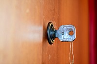 Key in lock. Free public domain CC0 photo.