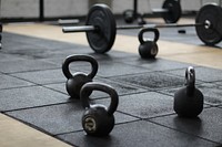 Gym equipment on floor. Free public domain CC0 photo.