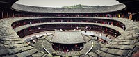 Hakka tolou earth house, Republic of China. Free public domain CC0 photo.