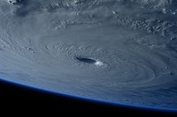 Storm clouds shot from space. Free public domain CC0 photo.