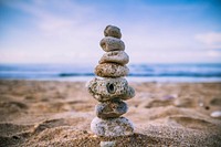 Free stacked stone  image, public domain work life balance and well being CC0 photo.