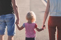 Free parent holding child's hand image, public domain CC0.