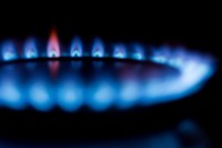 Free blue flame from gas photo, public domain CC0 image.