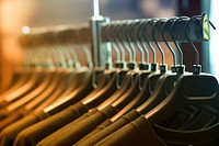 T-shirts on a hanger. Free public domain CC0 photo.