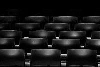 Red chairs in rows. Free public domain CC0 photo.