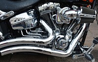 Motorcycle engine.  Free public domain CC0 photo.