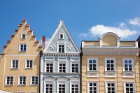 Colorful buildings in the center of Landshut old town in Germany. Free public domain CC0 image.