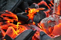 Burning firewood with flame background. Free public domain CC0 photo.