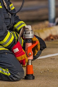 Fireman at work. Free public domain CC0 photo.