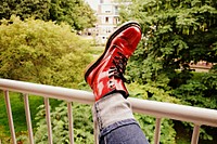 Red boots, footwear & apparel. Free public domain CC0 photo.