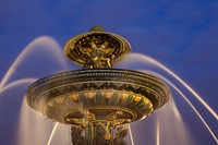 Fountain at night. Free public domain CC0 image.