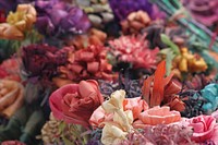Colorful paper flowers. Free public domain CC0 image.