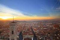 Florence fiore church sunset background. Free public domain CC0 photo.