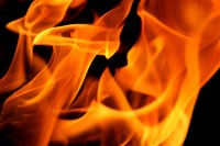 Burning fire, orange background. Free public domain CC0 image.