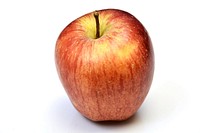 Closeup on red apple on white background. Free public domain CC0 photo.