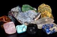 Variety of colorful natural stones. Free public domain CC0 photo.