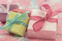 Pile of colorful wrapped gift boxes. Free public domain CC0 photo. 