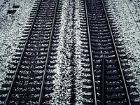 Empty train track. Free public domain CC0 photo.