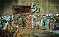 Graffiti wall, street art. Free public domain CC0 image.