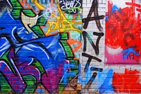 Graffiti wall, street art. Free public domain CC0 image.