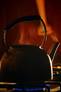 Hot Kettle on stove. Free public domain CC0 image.