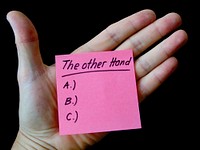 Choices, memo in hand. Free public domain CC0 photo.